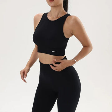 InnateFit Black suits / L Yoga Clothing Set Women's High Waisted Leggings and Top Two Piece Seamless Fitness Exercise Clothing Fitness Workout Underwear 14:100016652#Black suits;5:361385