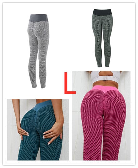InnateFit FITNESS 4Colors set / L Plaid Leggings Fitness Yoga Pants Women's Seamless CJNSXZDD00486-4Colors set-L