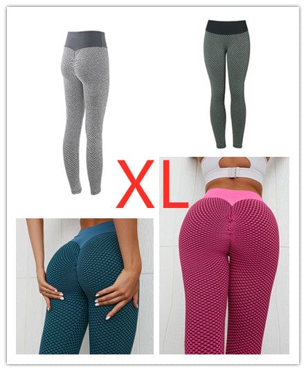 InnateFit FITNESS 4Colors set / XL Plaid Leggings Fitness Yoga Pants Women's Seamless CJNSXZDD00486-4Colors set-XL