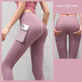 InnateFit FITNESS Berry Purple / S Gym Sport Seamless Leggings With Pockets Push Up High Waist Pants Women CJDD1672480-Berry Purple-S
