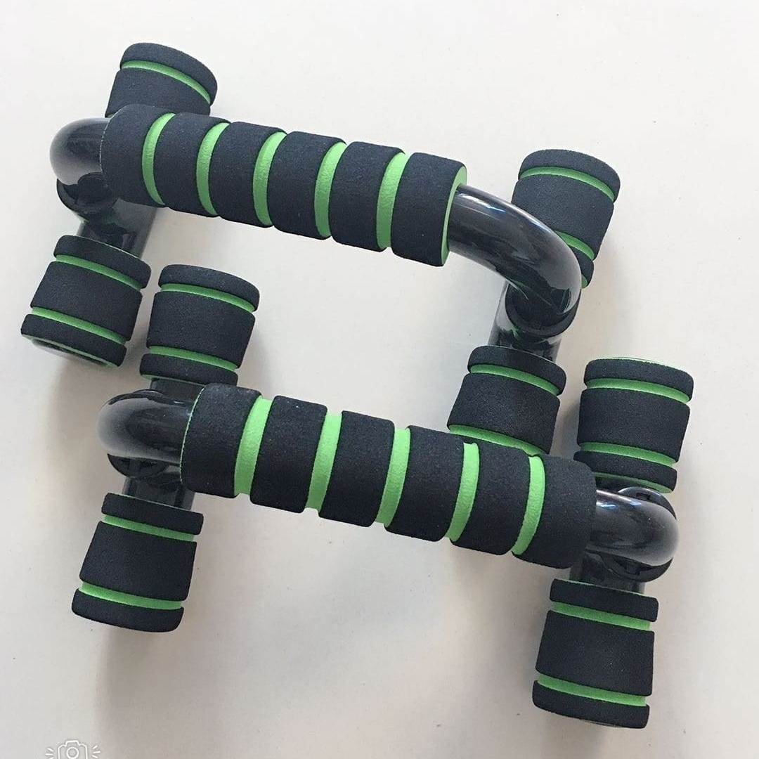 InnateFit FITNESS Black green H I-shaped Push-up Stand Sponge Hand Grip CJYDQTJM00093-Black green