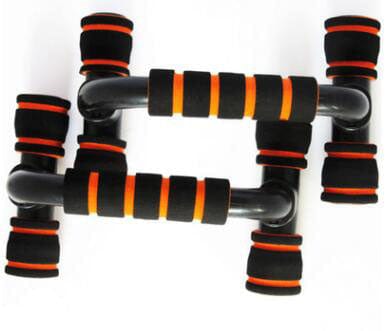 InnateFit FITNESS Black orange H I-shaped Push-up Stand Sponge Hand Grip CJYDQTJM00093-Black orange