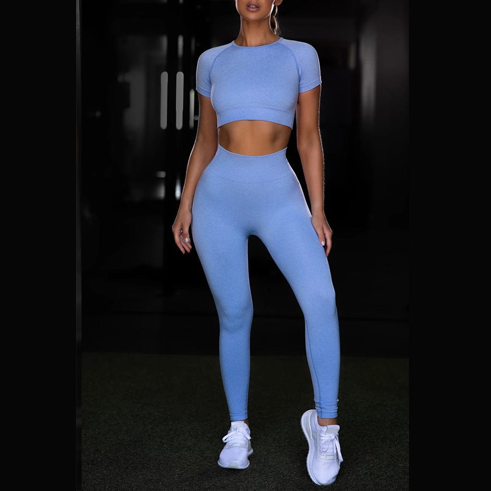 InnateFit FITNESS Blue / C / S Seamless Yoga Sport Set Fitness Women Running CJNS100124716PK