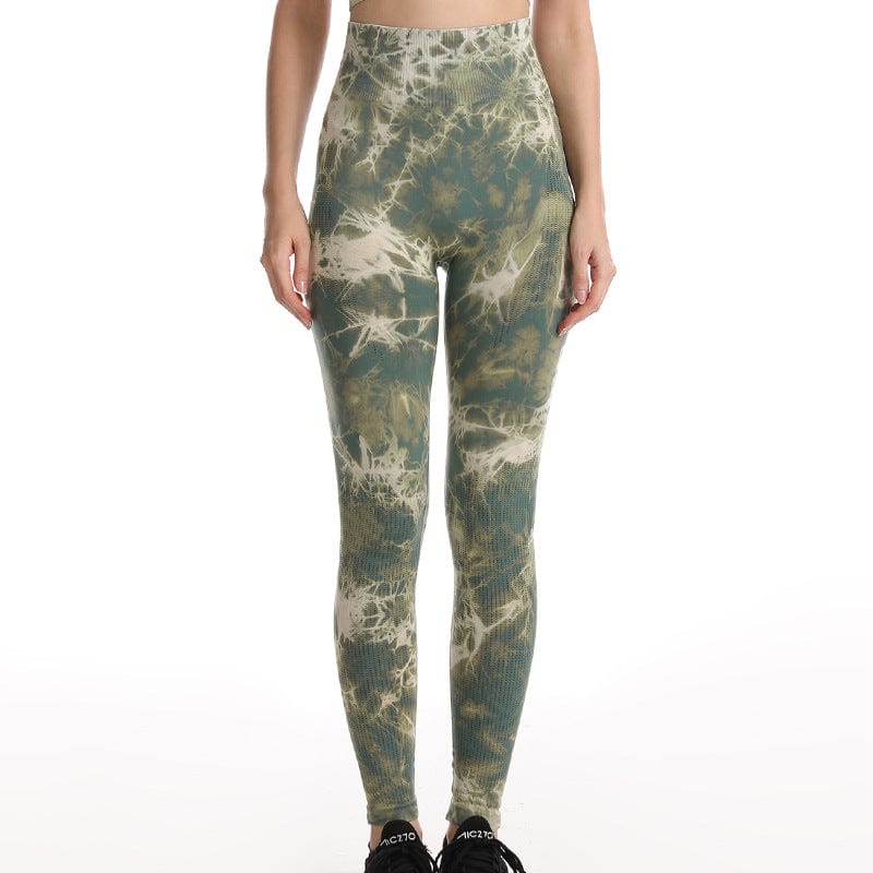 InnateFit FITNESS Dark green / S Tie Dye Leggings Women Fitness Yoga Pants CJDD1671472-Dark green-S
