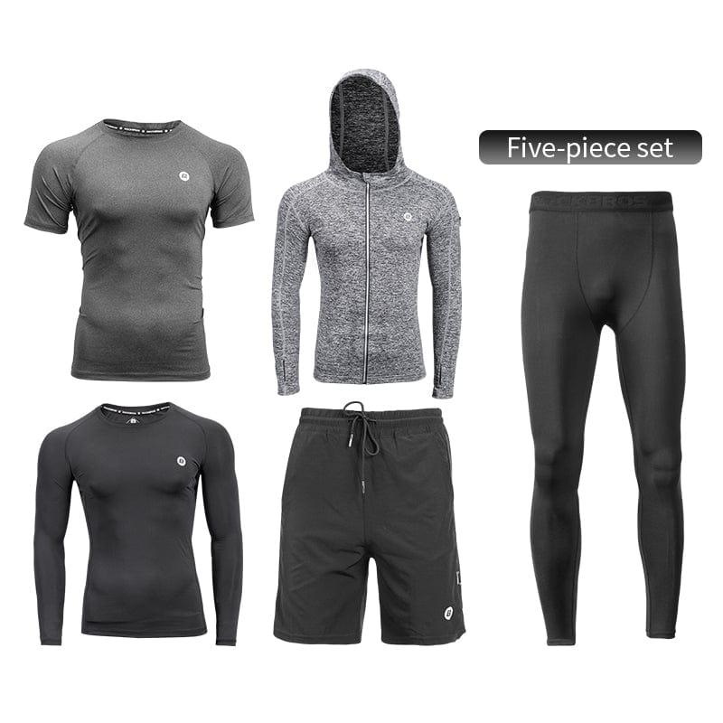 InnateFit FITNESS Five pieces set / L Sports suit fitness wear running training tight shorts CJNSNYDK00163-Five pieces set-L