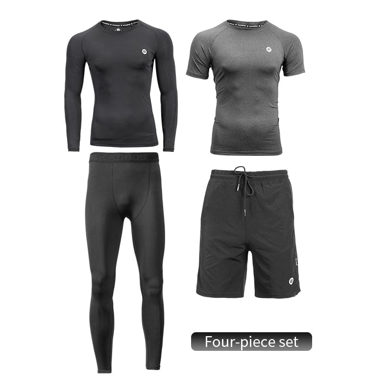 InnateFit FITNESS Four pieces set / L Sports suit fitness wear running training tight shorts CJNSNYDK00163-Four pieces set-L