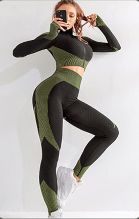 InnateFit FITNESS Green / S Seamless Workout Yoga Sets women leggings CJNSSYTZ01031-Green-S