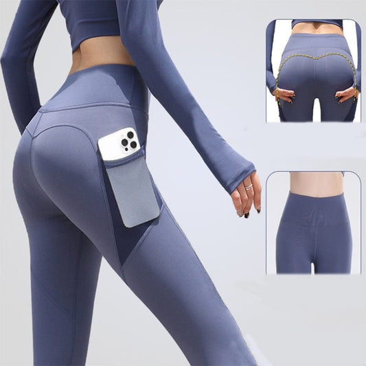 InnateFit FITNESS Gym Sport Seamless Leggings With Pockets Push Up High Waist Pants Women