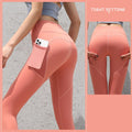 InnateFit FITNESS Honey Grapefruit Powder / S Gym Sport Seamless Leggings With Pockets Push Up High Waist Pants Women CJDD1672480-Honey Grapefruit Powder-S