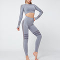InnateFit FITNESS Light grey set / S Yoga Crop Top Seamless Yoga sets CJNSSYTZ00914-Light grey set-S