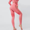 InnateFit FITNESS Light pink pants / L Yoga Crop Top Seamless Yoga sets CJNSSYTZ00914-Light pink pants-L