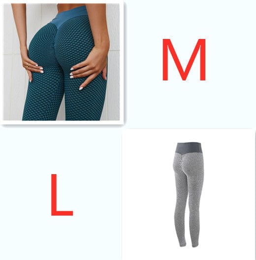 InnateFit FITNESS Mixcolor12 / Set Plaid Leggings Fitness Yoga Pants Women's Seamless CJNSXZDD00486-Mixcolor12-Set