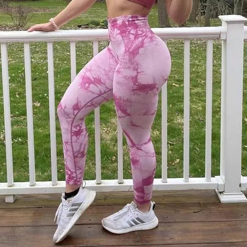InnateFit FITNESS Pink / S Tie Dye Leggings Women Fitness Yoga Pants CJDD1671472-Pink-S