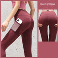 InnateFit FITNESS Plum pulp Red / S Gym Sport Seamless Leggings With Pockets Push Up High Waist Pants Women CJDD1672480-Plum pulp Red-S