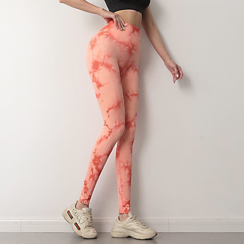 InnateFit FITNESS Red / S Tie Dye Leggings Women Fitness Yoga Pants CJDD1671472-Red-S