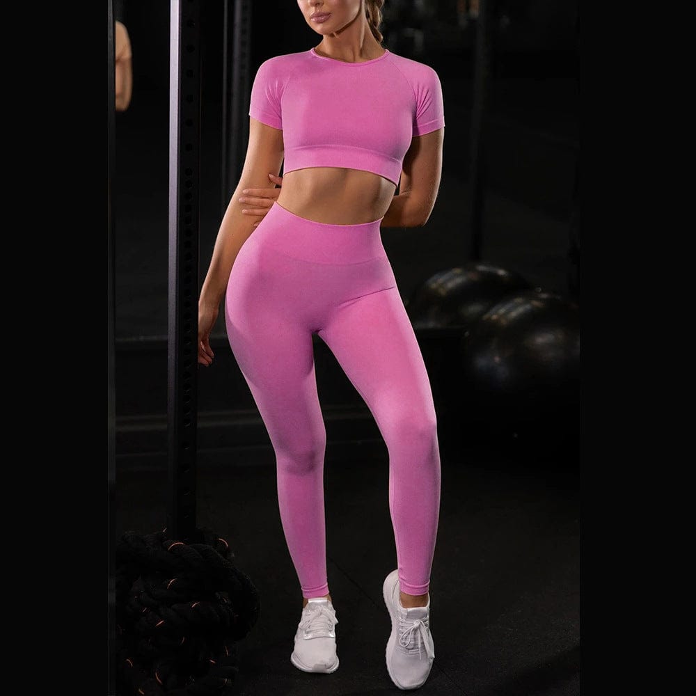 InnateFit FITNESS Rose Red / C / S Seamless Yoga Sport Set Fitness Women Running CJNS100124770RI