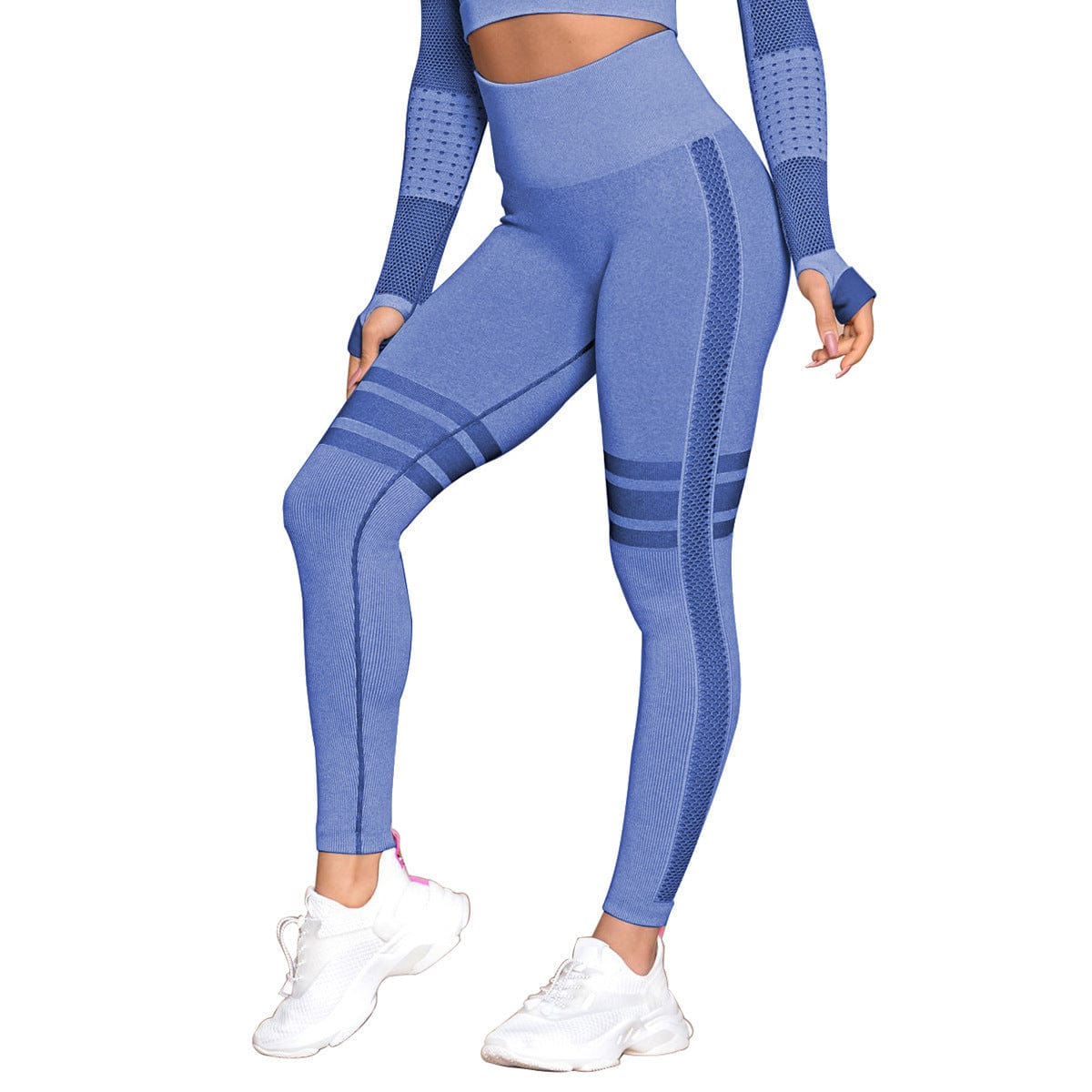 InnateFit FITNESS Sapphire pants / S Yoga Crop Top Seamless Yoga sets CJNSSYTZ00914-Sapphire pants-S