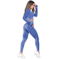 InnateFit FITNESS Sapphire set / M Yoga Crop Top Seamless Yoga sets CJNSSYTZ00914-Sapphire set-M