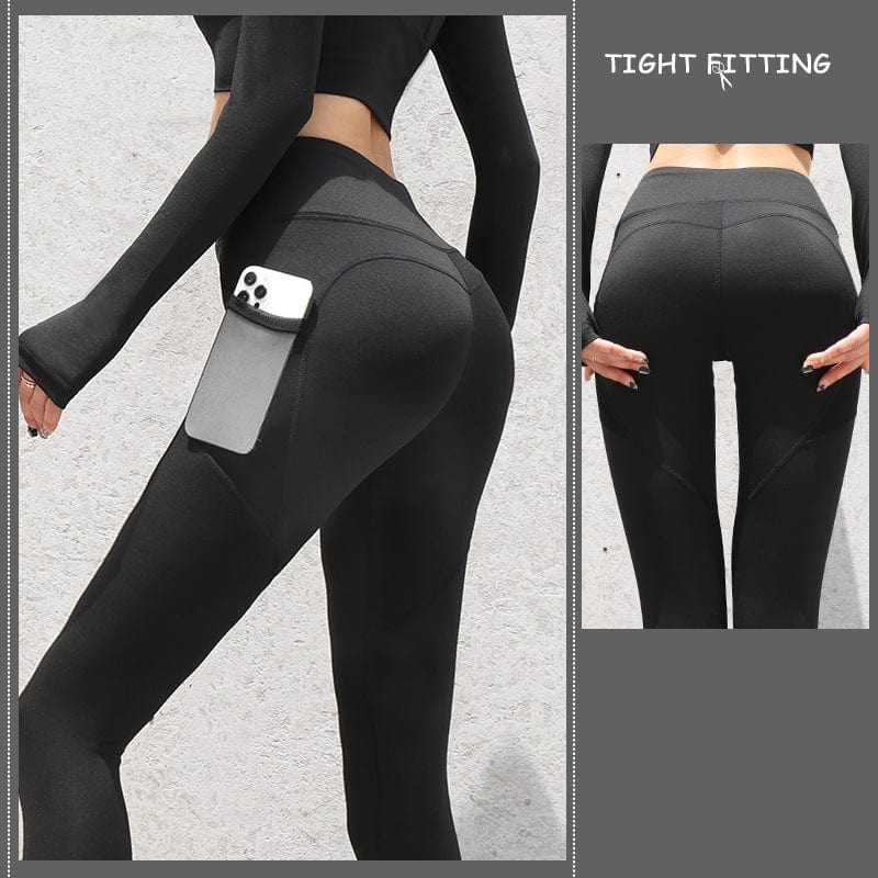 InnateFit FITNESS Star Flare Black / S Gym Sport Seamless Leggings With Pockets Push Up High Waist Pants Women CJDD1672480-Star Flare Black-S