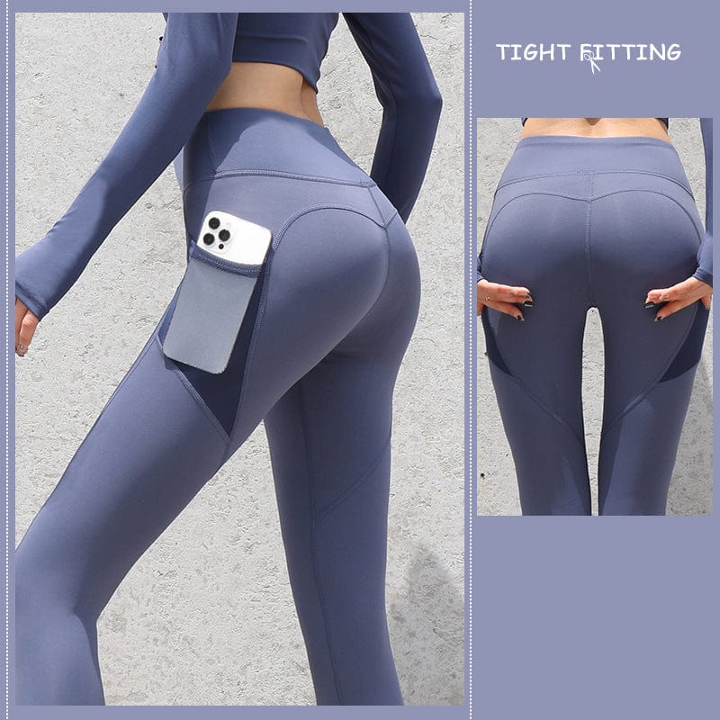InnateFit FITNESS Whale Blue / S Gym Sport Seamless Leggings With Pockets Push Up High Waist Pants Women CJDD1672480-Whale Blue-S