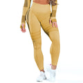 InnateFit FITNESS Yellow pants / S Yoga Crop Top Seamless Yoga sets CJNSSYTZ00914-Yellow pants-S