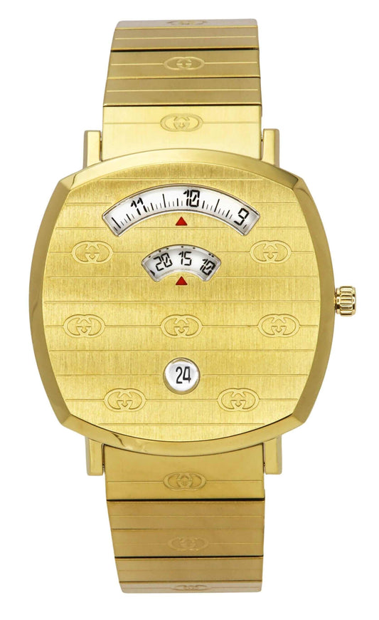 InnateFit Wrist Watch Blue Gucci Grip Gold Tone Stainless Steel Gold Dial Quartz YA157409 Unisex Watch
