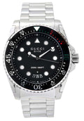 InnateFit Wrist Watch Gucci Dive Stainless Steel Black Dial Quartz Diver's YA136221 200M Men's Watch
