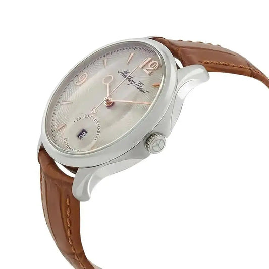 InnateFit Wrist Watch Mathey-Tissot Edmond Automatic Limited Edition Leather Strap Silver Dial AC1886CIA Men's Watch