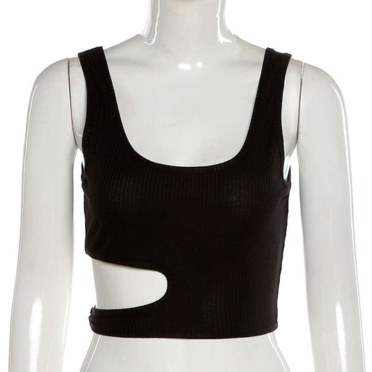 InnateFit 0 Design Sense Hollow Out Waist Vest Women's Short Section Was Thin