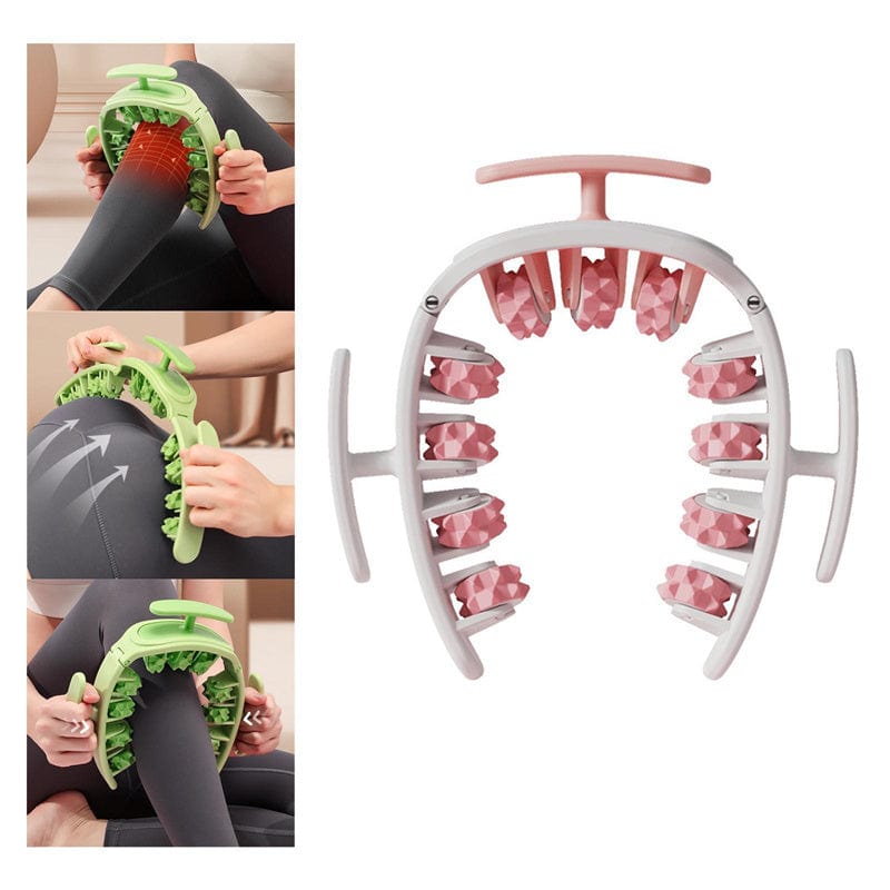 InnateFit 0 Multifunctional Manual Round Massager Roller Fitness Waist Buttocks Muscles Leg Gripper Stovepipe Thigh Removable Massage Gym Tool Beauty Health