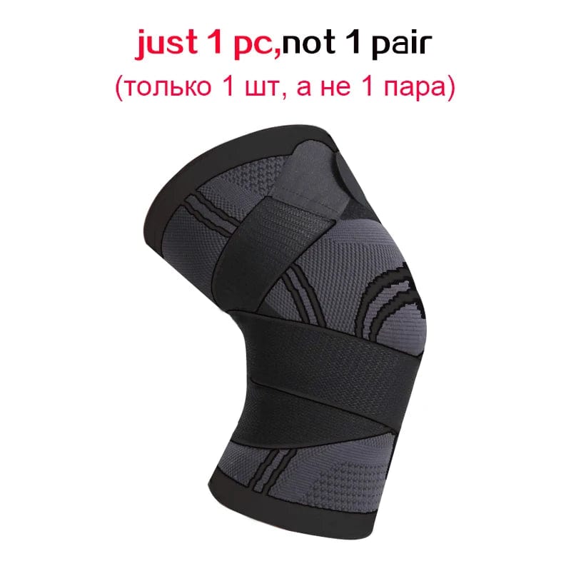 InnateFit 1 Piece Black / XXL WorthWhile 1PC Sports Kneepad Men Pressurized Elastic Knee Pads Support Fitness Gear Basketball Volleyball Brace Protector 14:193#1 Piece Black;5:4182