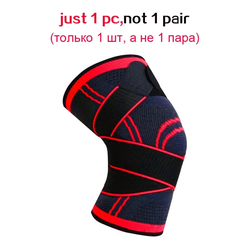 InnateFit 1 Piece  Red / L WorthWhile 1PC Sports Kneepad Men Pressurized Elastic Knee Pads Support Fitness Gear Basketball Volleyball Brace Protector 14:200003699#1 Piece  Red;5:361385