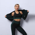 InnateFit 4 Dark green / S 3PCS Yoga Set Seamless Sport Set Women Gym Clothing Leggings Women Crop Top Sports Bra Women Fitness Gym Set Womens Outfits Tracksuit CJTZ1672577-Dark green-S