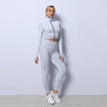 InnateFit 4 Gray / S 3PCS Yoga Set Seamless Sport Set Women Gym Clothing Leggings Women Crop Top Sports Bra Women Fitness Gym Set Womens Outfits Tracksuit CJTZ1672577-Gray-S