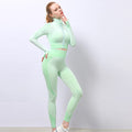 InnateFit 4 Green / S 3PCS Yoga Set Seamless Sport Set Women Gym Clothing Leggings Women Crop Top Sports Bra Women Fitness Gym Set Womens Outfits Tracksuit CJTZ1672577-Green-S