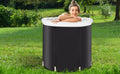 InnateFit 5 Black Recovery Ice Tub Foldable Bathtub Outdoor Portable Cold Water Therapy Tub Fitness Rehab Ice Tub For Athletes Long Lasting Insulated Ice Tub, Spa Soaking Bucket CJYS1786687-Black