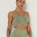 InnateFit FITNESS Army Green / L New Beautiful Back Seamless Sports TOP Vest CJNSSYTZ06162-Army Green-L