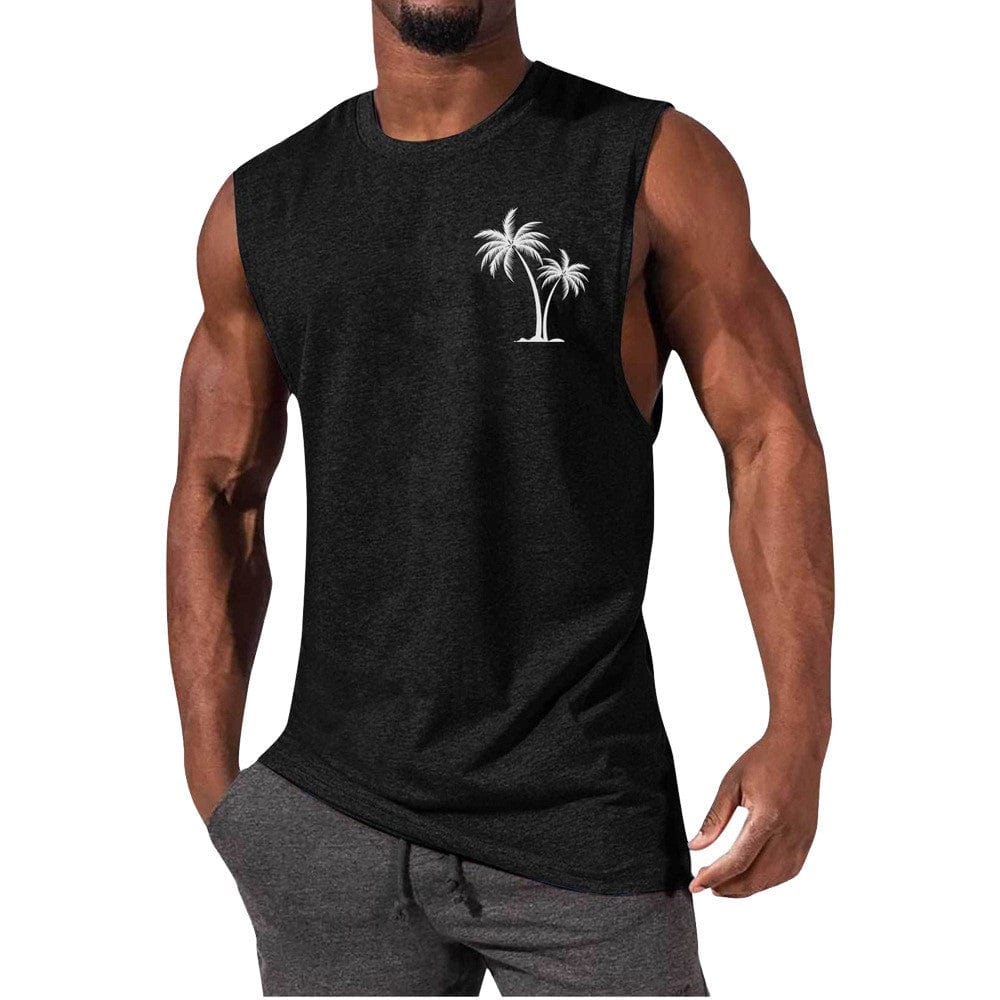 InnateFit FITNESS Black / S Men Vest Summer Beach Tank Tops Workout Fitness T-Shirt CJYH1768739-Black-S