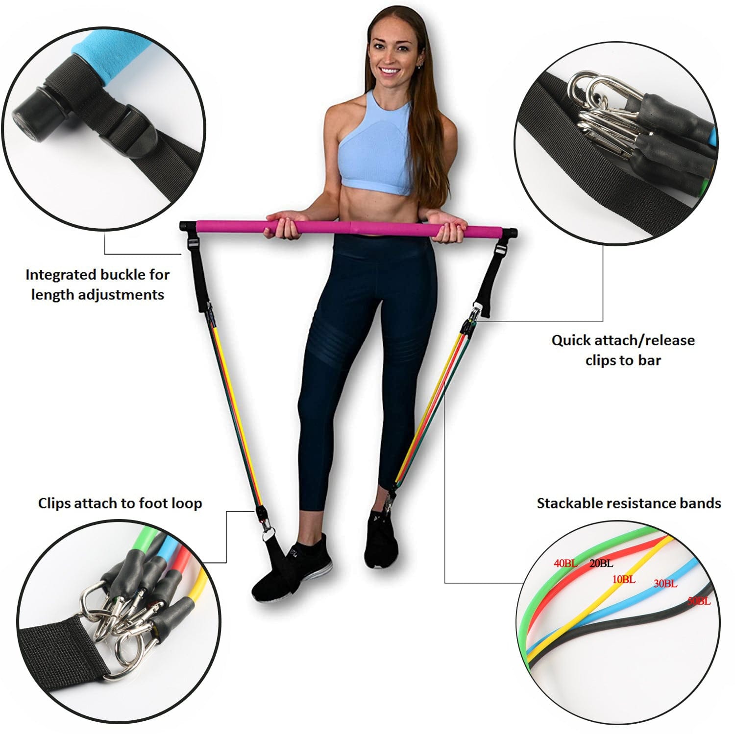 InnateFit FITNESS Fitness Yoga Pilates Bar Portable Gym Accessories