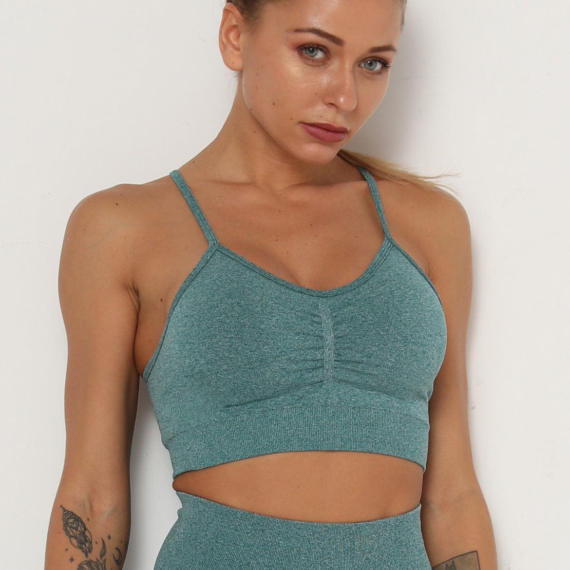 InnateFit FITNESS Green / L New Beautiful Back Seamless Sports TOP Vest CJNSSYTZ06162-Green-L