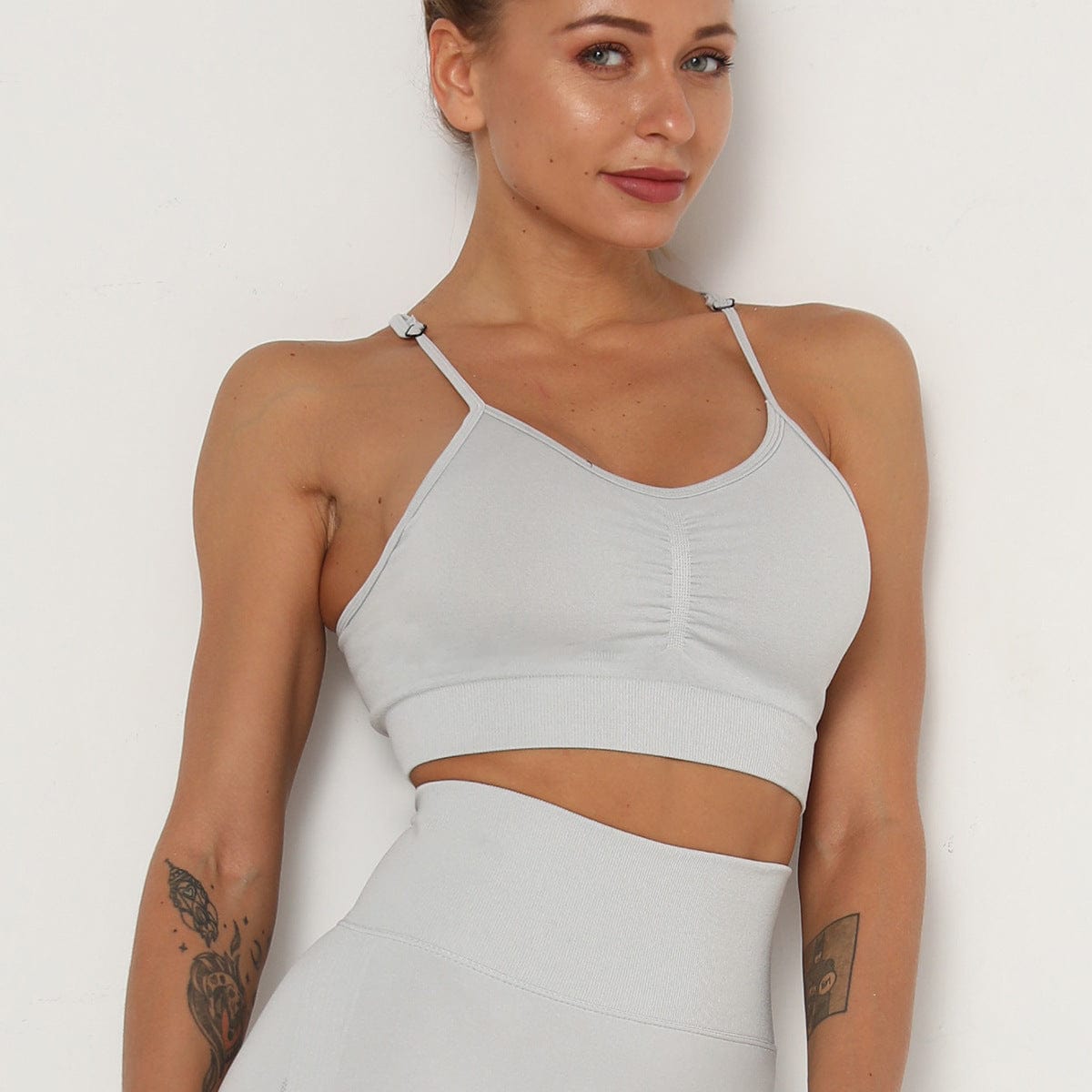 InnateFit FITNESS Light Grey / L New Beautiful Back Seamless Sports TOP Vest CJNSSYTZ06162-Light Grey-L