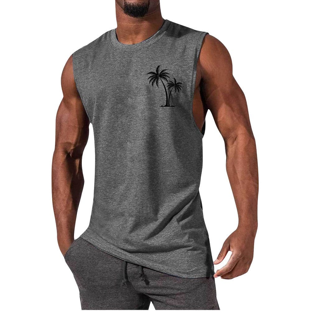 InnateFit FITNESS Light Grey / S Men Vest Summer Beach Tank Tops Workout Fitness T-Shirt CJYH1768739-Light Grey-S