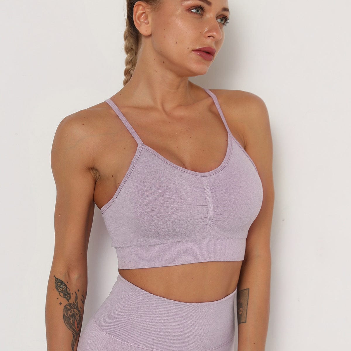 InnateFit FITNESS Light Purple / L New Beautiful Back Seamless Sports TOP Vest CJNSSYTZ06162-Light Purple-L