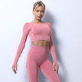 InnateFit FITNESS Red / L Seamless Knitted Yoga Clothes Long-sleeved Jacket Sports Fitness Women CJDK189321202BY