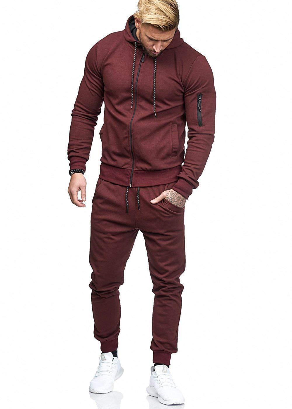 InnateFit FITNESS Wine Red / 3XL Men's sports suit fitness casual wear CJNSWTXZ02298-Wine Red-3XL